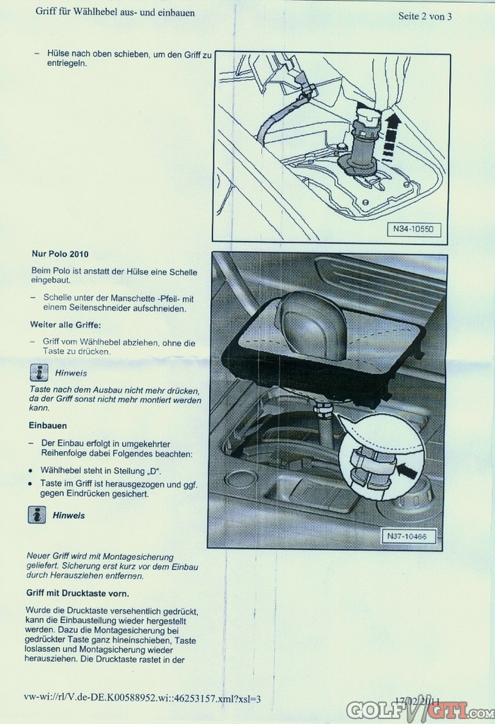 VW Golf 7 DSG-7 - Schaltknauf Einbau Wechsel 